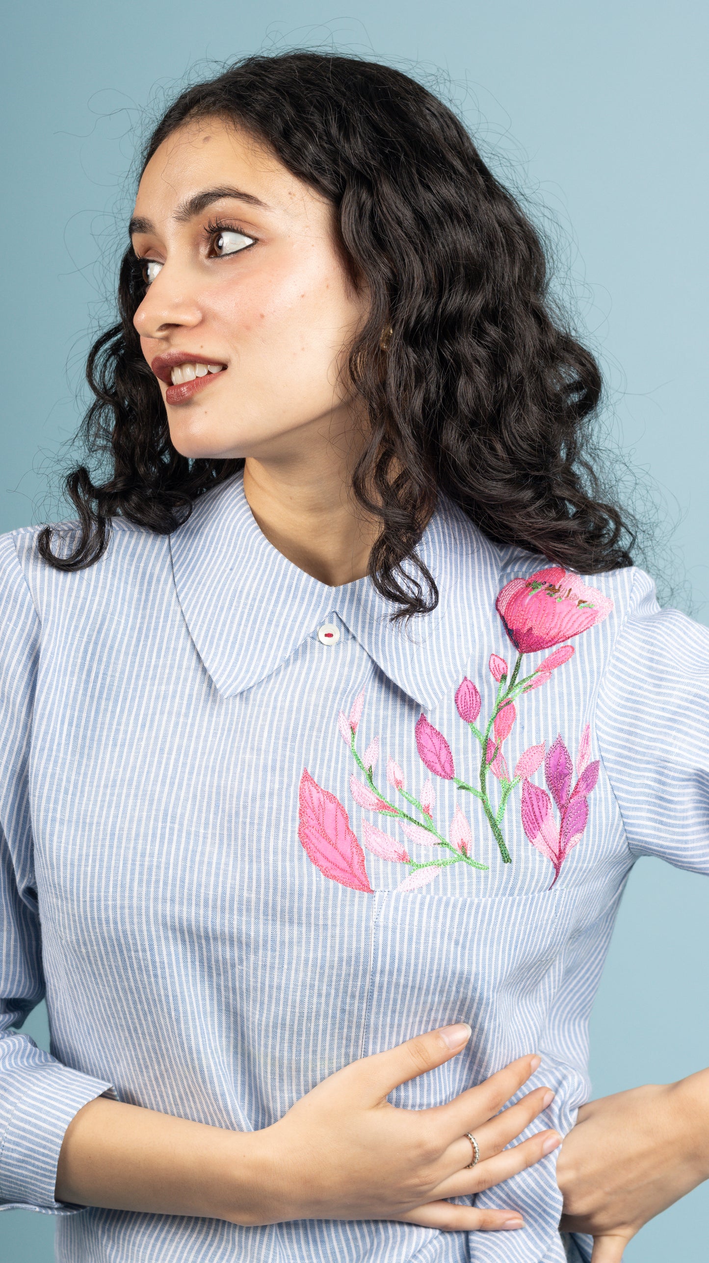 Blue Striped Linen Shirt