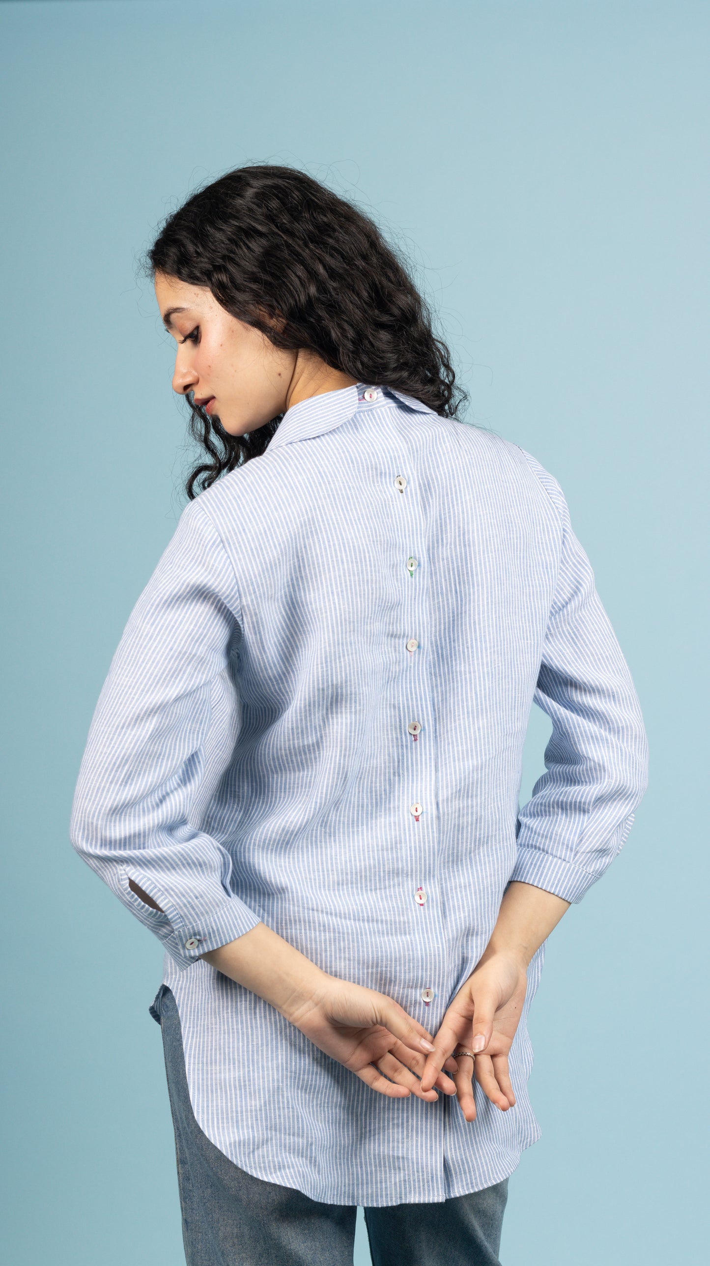 Blue Striped Linen Shirt