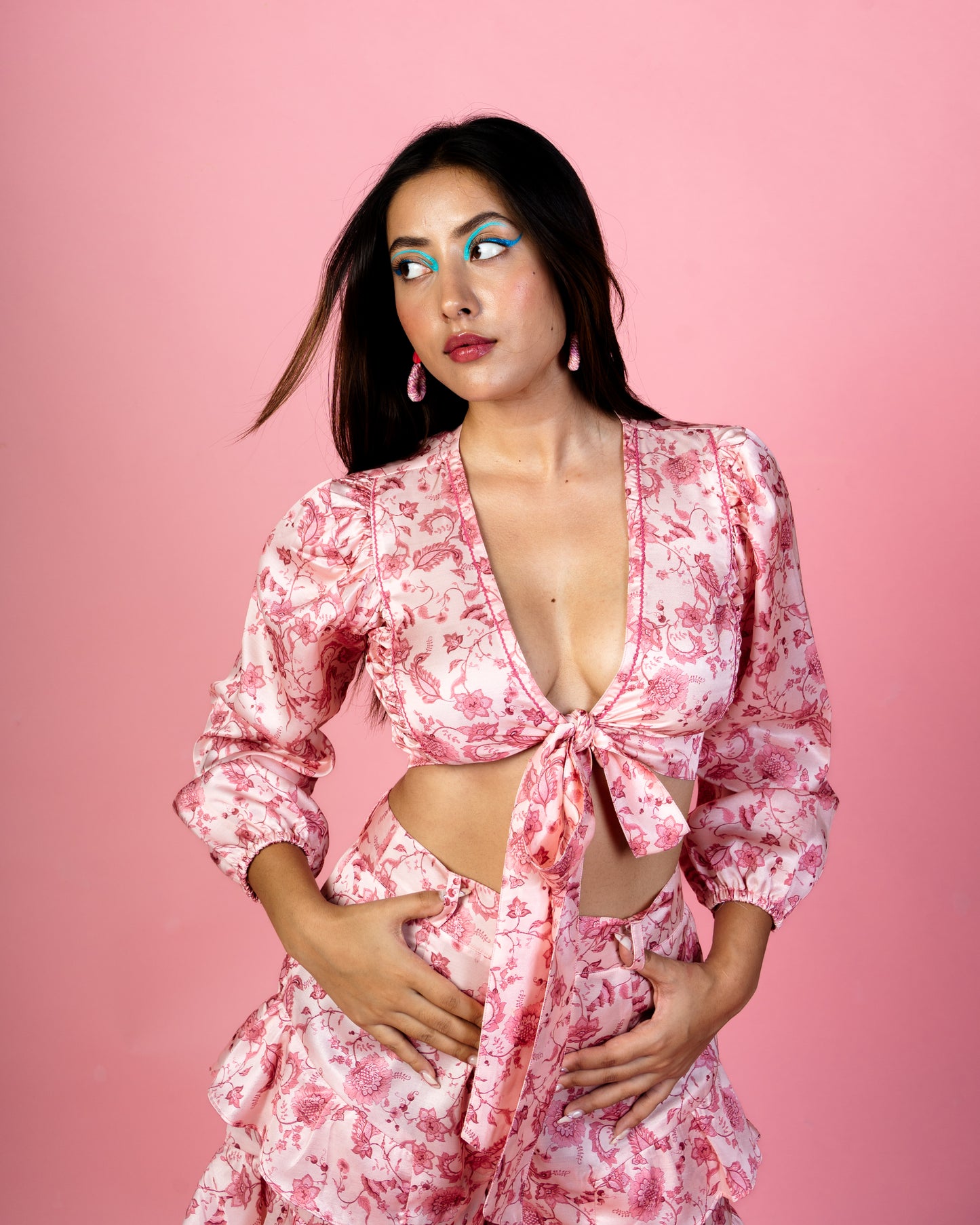 PEONY PINK TIE UP SET